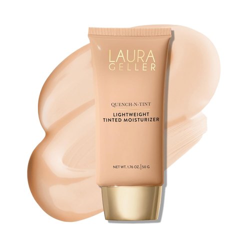 Laura Geller New York Quench-N-Tint Tinted Moisturizer - Lightweight Hydration & Buildable Coverage - 01 Porcelain/Fair