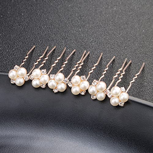 AUNEAL Hair Accessories for Women Wedding Hair Pins Set Hair Jewelry for Girls Silver Flower Pearl Hair Clips Brides Headpieces for Bridal,Bridesmaids,Prom, Party and Special Occasion