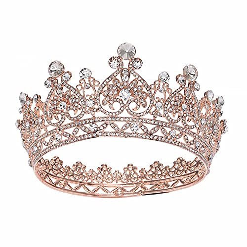 Eseres Women Crowns Rose Gold for Birthday Bridal Wedding Crowns Prom Queen