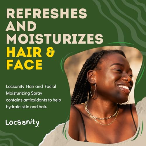 Locsanity Pure Rosewater Hair and Facial Spray – Jumbo Size Hydrating Face Mist to Soothe, Refresh, and Rejuvenate Skin, Reduce Oil and Buildup (32oz)