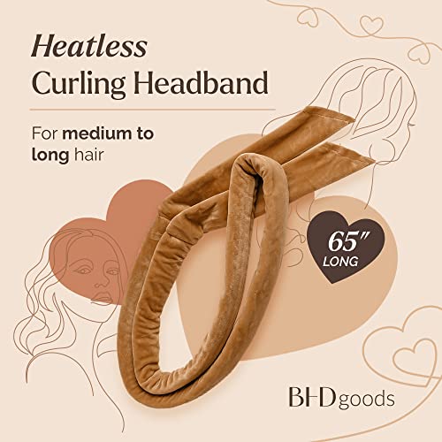 BHDbeauty No Heat Curling Headband You Can Sleep In- Heatless Overnight Natural Curls- Rod Ribbon Lazy Hair Curler Wrap Kit for Long Hair- Includes Bonus Airless Spray Bottle