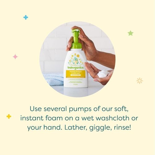 Babyganics Baby Shampoo & Body Wash - Gentle Chamomile Verbena Formula, 16oz Pump Bottle