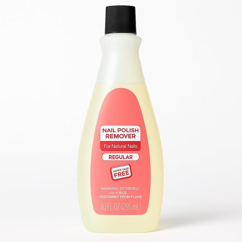 Nail Polish Remover for Natural Nails, Regular Strength Acetone Formula, Removes Nail Color Easily, 10 fl oz Liquid Solution, Fast Acting, Salon Use
