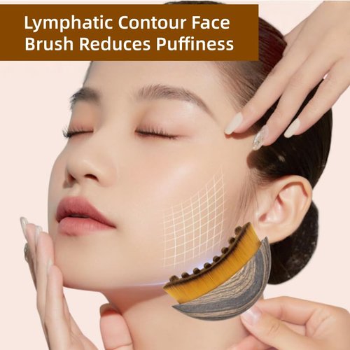 Lymphatic Contour Face Brush, Dry Brushing Lymphatic Brush Drainage, Designed for The Face Gentle Enough, Fit The Skin Precisely & Relieve Fatigue