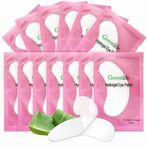 50 Pairs GreenLife 100% Naturel Eyelash Extension Under Eye Gel Pads patches kit Collagen with Aloe Vera Hydrogel Eye Patches set for Eyelash Extension Supplies Tools (50 150 300 Pairs)