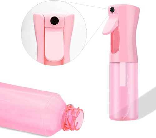 LERPOLOR Continuous Spray Bottle - Fine Mist Refillable Water Bottle for Hair & Skin Care | 6.8 Ounce, Pink