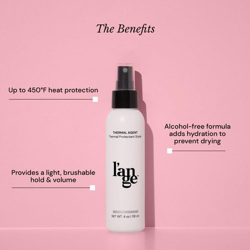 L'ANGE HAIR Heat Protectant Spray - 450°F Thermal Agent for Frizz Control & Shine | Lightweight & Non-Greasy, 4 fl oz