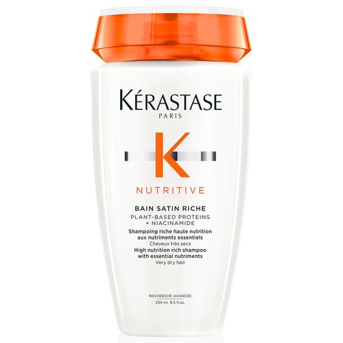 KERASTASE Nutritive Bain Satin Riche Shampoo - Deeply Replenishes Moisture | Plant-Based Proteins & Niacinamide | For Medium to Thick Dry Hair