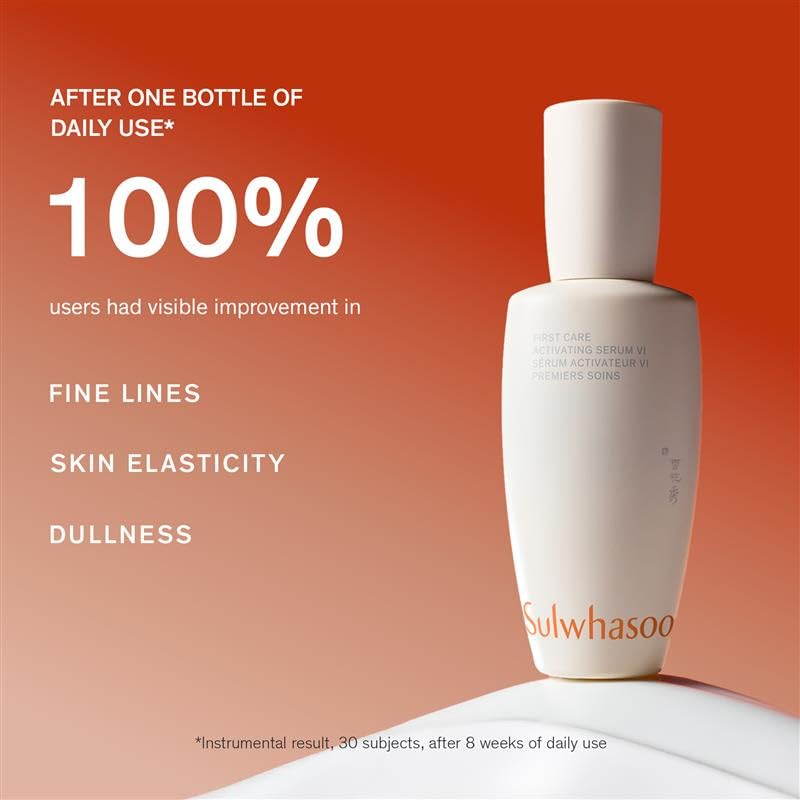 Sulwhasoo First Care Activating Serum - Anti-Aging Formula for Fine Lines & Dryness | 500-Hour Aged Ginseng & Vitamin C | Korean Skincare