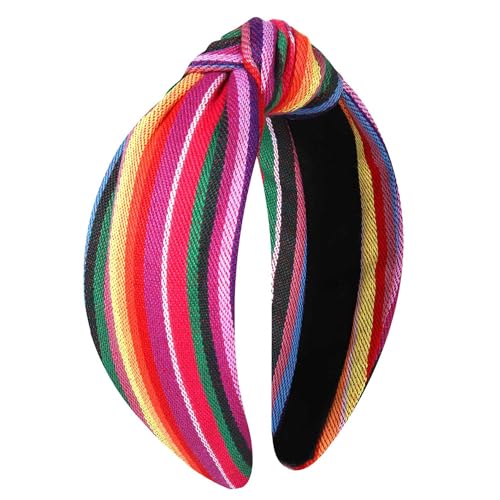 Cinco De Mayo Headband for Women Mexican Headbands Accessories Outfit Fiesta Pinata Cactus Chili Sombrero Knotted Headbands (Style 21)