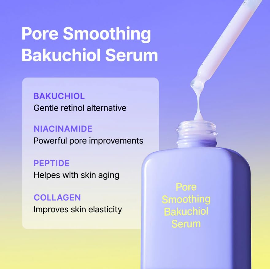 By Wishtrend Pore Smoothing Bakuchiol Serum 1.01 Fl Oz, Powerful Pore Care, Niacinamide, Peptide, Collagen
