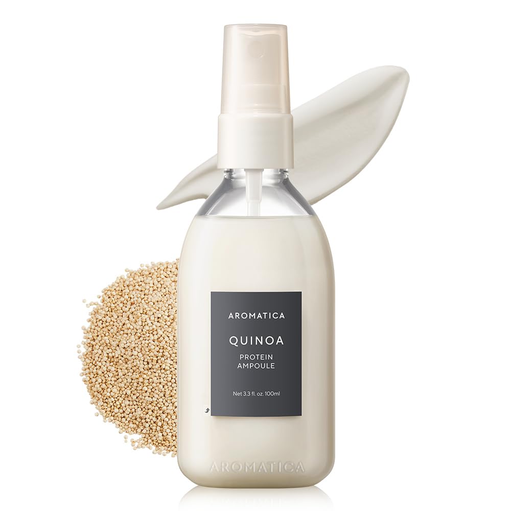 AROMATICA Quinoa Protein Hair Ampoule 3.38 fl. Oz - Vegan Hair Serum for Silky, Nourished Hair | Silicone-Free Formula