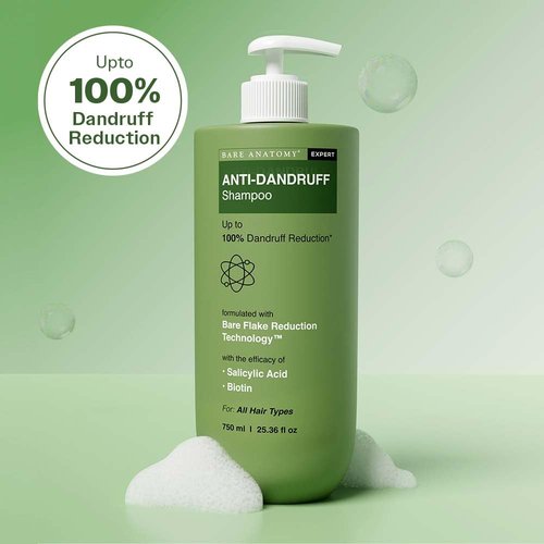 Bare Anatomy Expert Anti-Dandruff Shampoo - Up to 100% Dandruff Reduction | Oily Scalp Relief | 25.5 Ounce