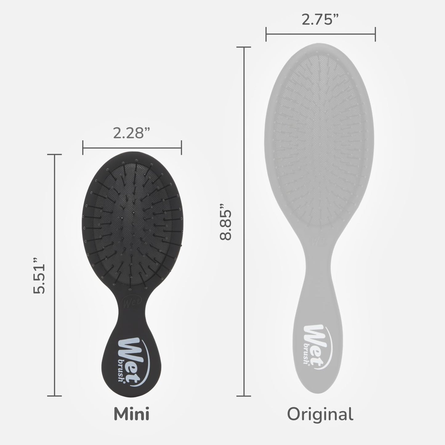 Wet Brush Mini Detangler Hair Brush, Black Frost, Detangling Travel Hairbrush, Ultra-Soft IntelliFlex Bristles Glide Through Tangles with Ease, Pain-Free, All Hair Types