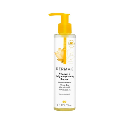 Derma E Vitamin C Cleanser - Hydrating Daily Face Wash for Even Skin Tone | 6 Fl Oz