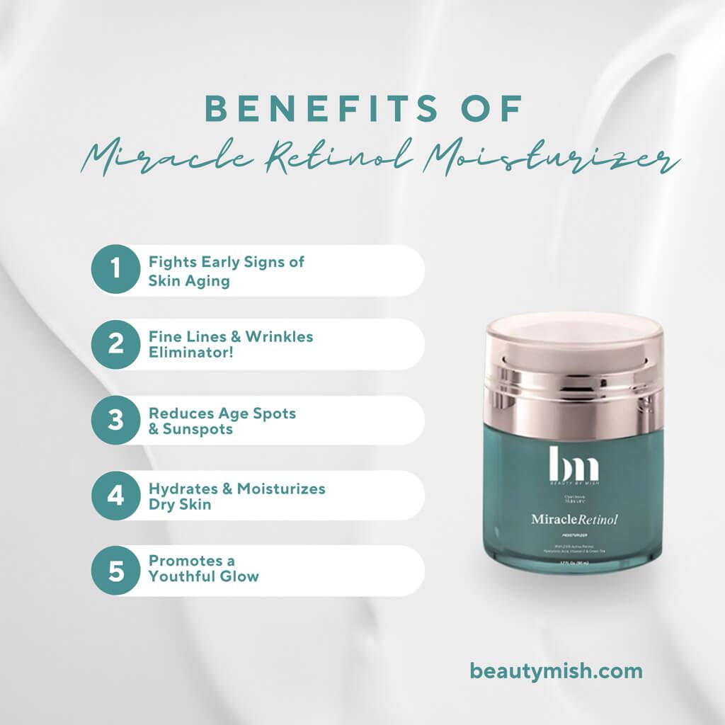 Skiennix Retinol Moisturizer - Hydrating Anti-Aging Cream with Hyaluronic Acid & Vitamin E, 50ml/1.7 fl. Oz