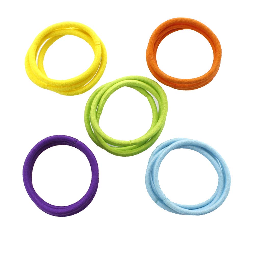 My Lello Hair Elastics Hair Ties, Professional Grade Ponytail Holders - Apple Green 100 Pack