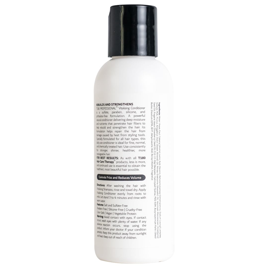 Vitalizing Hair Conditioner - Frizz Control Vegan Formula for All Hair Types - Deeply Moisturizing, Sulfate-Free - 4 fl oz