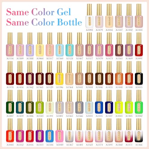 Double Rhythm 0.50 OZ Gel Polish Same Color Same Bottle Golden Round Translucent Hema Free Neutral Natural Milky 15 ML Jelly UV Polish Art DIY at Home (Pastel Pink Orange-H1317)