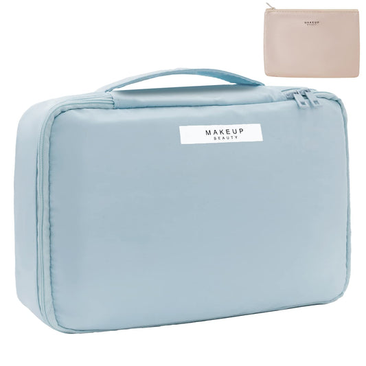 Travel Makeup Bag Cosmetic Bag Makeup Bag Toiletry bag for women and men (Blue)