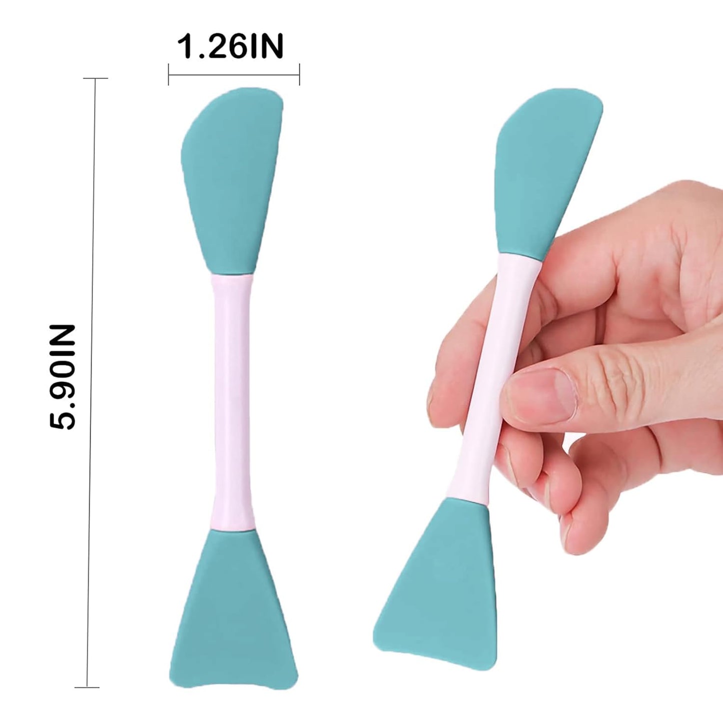 Skiennix Silicone Face Mask Applicator Brush - Double-End Handheld Tool for Cream & Clay Masks