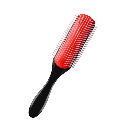 Quacc Detangling Hair Brush - 9 Rows Cushion Nylon Bristles for Curly Hair | Wet or Dry Use