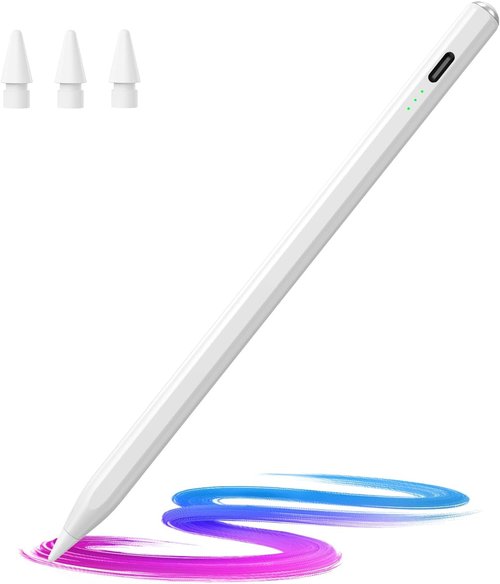 Hastraith Stylus Pen for iPad (2018-2026) - Fast 13-Minute Charge, Tilt Sensitivity & Palm Rejection | White