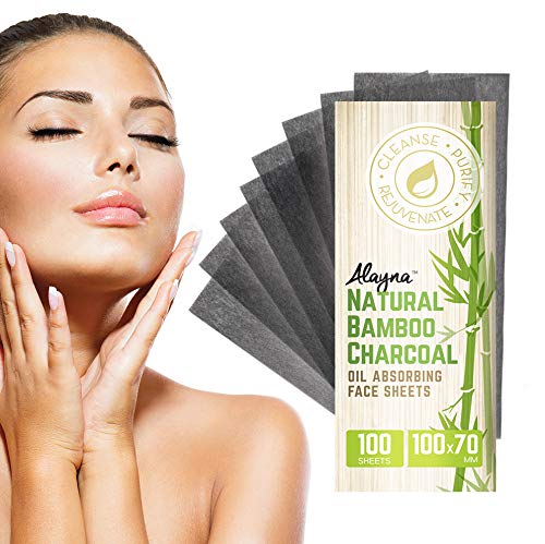 Oil Blotting Sheets for Face Natural Bamboo Charcoal Blotting Paper for Oily Skin Oil Absorbing Tissues Beauty Blotters Remove Excess Shine Organic Blot Papers For Facial Make Up & Skin Care 6 Pack