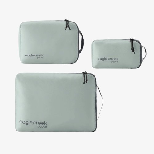 Eagle Creek Pack-It Isolate Cube Set - Stackable Packing Cubes with Top Handle - Storm Grey - XS/S/M