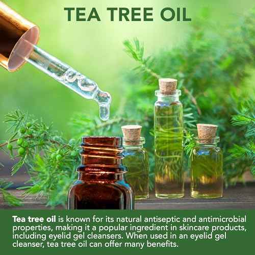 NOVEHA Tea Tree Eyelid Gel Cleanser - for Blepharitis, MGD, and Dry Eye with Pro-Vitamin B5, Hyaluronic Acid, and Cucumber Extract - Gentle Cleansing, Soothes Itchy Eyelid and Burning Eyes - 50mL