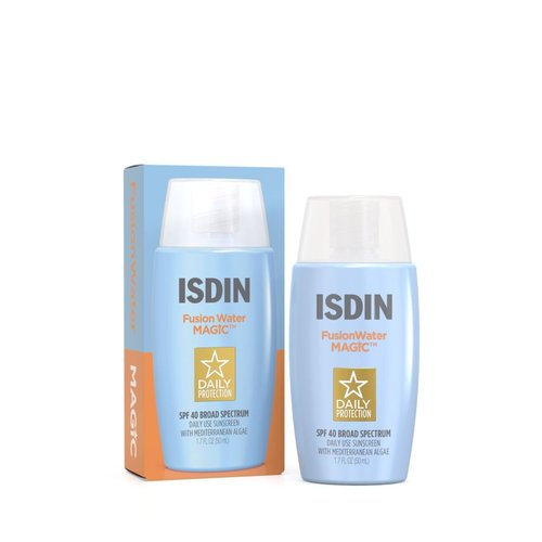 ISDIN Fusion Water MAGIC SPF 40 - Ultralight Face Sunscreen with Hyaluronic Acid & Vitamin E | 1.7 Fl Oz