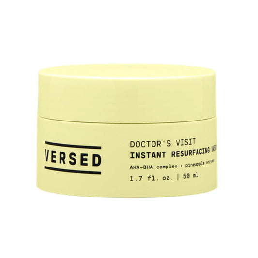 Versed Doctor’s Visit Instant Resurfacing Face Mask - Exfoliating AHA, BHA & Enzyme Formula - Brightens & Moisturizes Skin with Vitamin C - Vegan (1.7 fl oz)