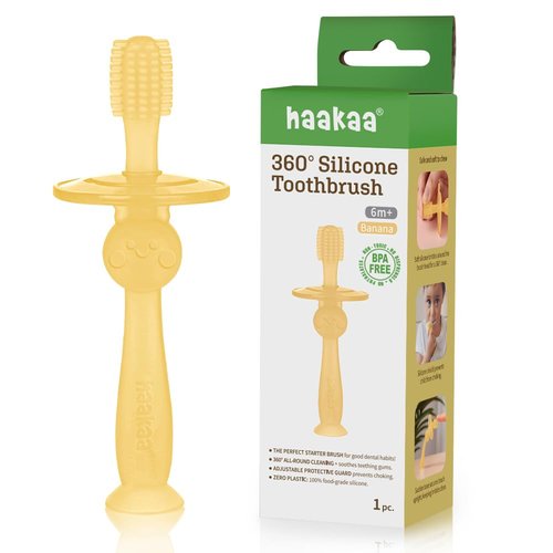 haakaa Haakaa 360 ° Silicone Baby Toothbrush 1 Pk Bpa PVC and Phthalate Free '