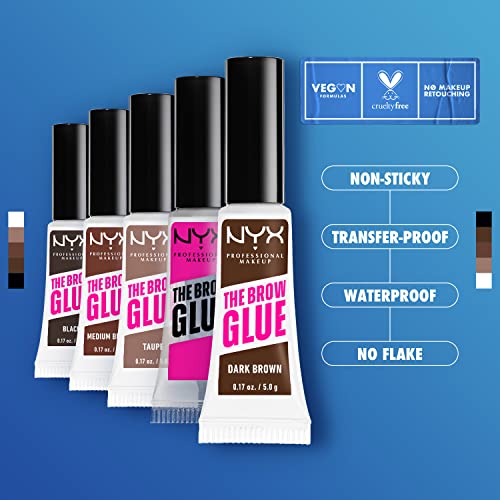 NYX PROFESSIONAL MAKEUP The Brow Glue, Extreme Hold Eyebrow Gel, Clear + Makeup Setting Spray, Matte Finish (2-Pack Bundle)