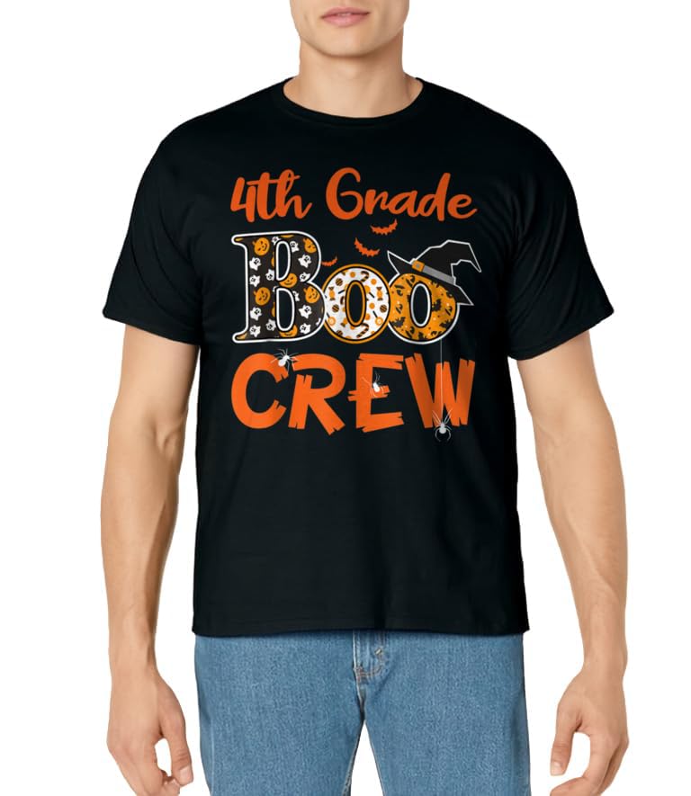 4th Grade Boo Crew Halloween Gifts Teachers Students Costume T-Shirt