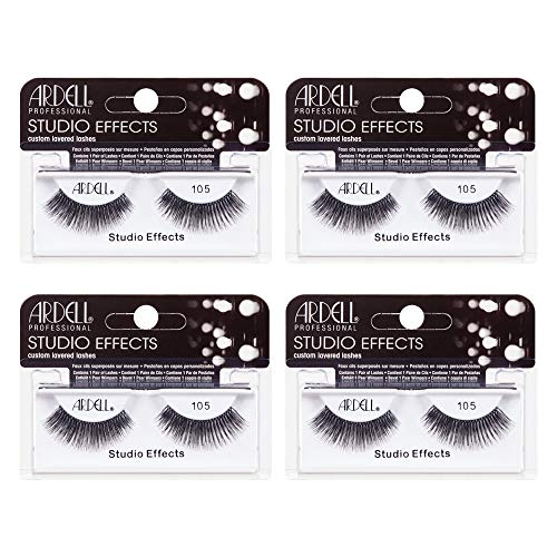 Ardell Studio Effects 105 Black False Lashes, 4 packs