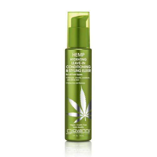 GIOVANNI Hemp Hydrating Leave-In Conditioning Elixir - Detangles Hair, Color Safe, 4 oz