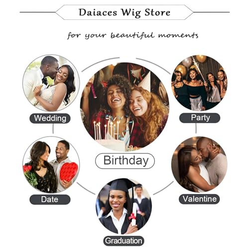 Daiaces Auburn Mullet Wig for Women 70s80s Disco Wig Shoulder Length Layered Heat Resistant Synthetic Hair Cosplay Daily Party Halloween