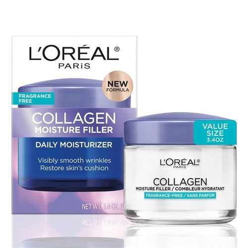 L'Oreal Paris Collagen Moisture Filler Face Cream - Anti-Aging Hydrating Moisturizer, 3.4 Oz