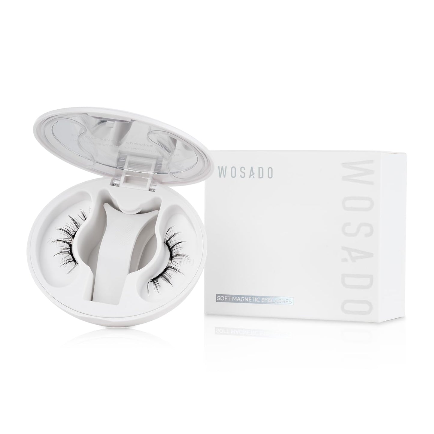 WOSADO Magnetic Eyelashes with Applicator Kit, No.14 FROST BLACK, Reusable Magnetic Lashes without Eyeliner, Glue-free False Lashes, Waterproof, Lightweight, Suit for Natural Makeup