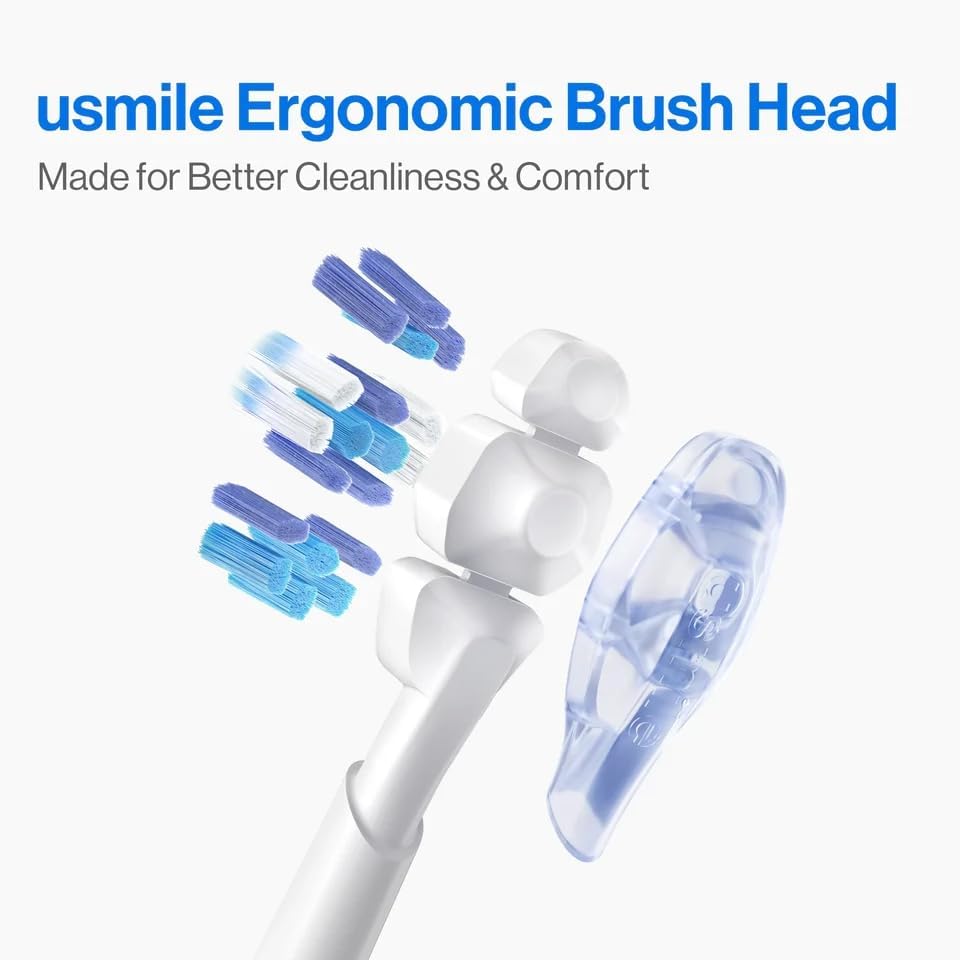 usmile Replacement Toothbrush Heads - Ergonomic Design with Silicone Cushion | Gentle on Gums, 2 Pack