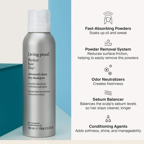 Living Proof Perfect Hair Day Advanced Clean Dry Shampoo - 5.5 oz 2-Pack & Travel Size Shampoo + Texture Spray
