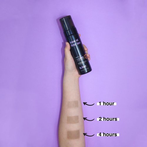 b.tan Large Violet Base Self Tanner Mousse - 1 Hour Express Tanning Foam for Dark Bronze Glow, 10.1 Fl Oz