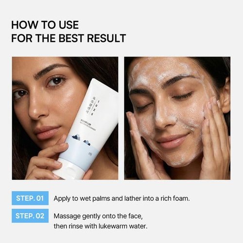 ROUND LAB 1025 Dokdo Cleanser 5.07 Fl Oz, Low pH Facial Cleanser for Sensitive Skin, Rich Soft Bubbles for Deep Cleansing and Makeup Removal, Hydrating Face Wash with Deep Sea Water, Korean Skin Care