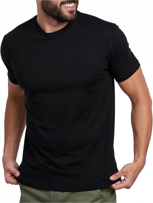 INTO THE AM Men's T-Shirts - Soft Cotton Blend Crew Neck Tee | Athletic Fit Casual Wear (S-4XL)