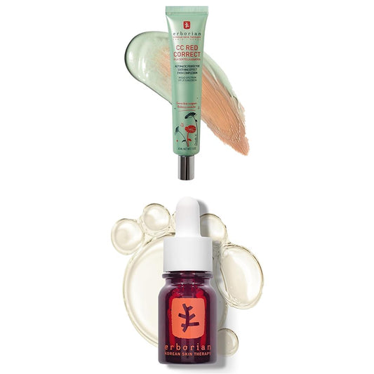 Erborian CC Red Correct & Multi-Perfecting Night Oil Serum Bundle - Color Correction & Hydration