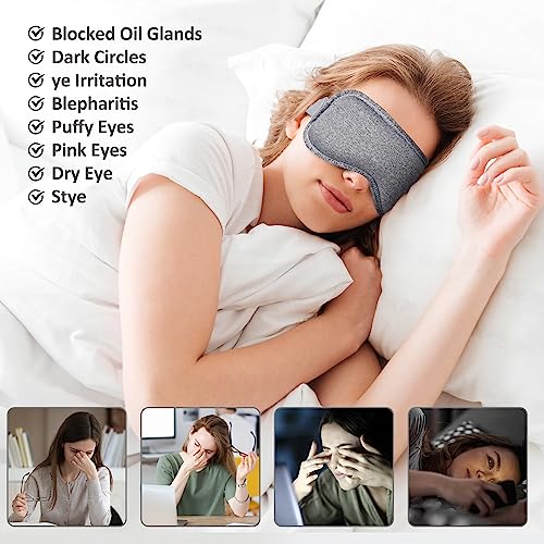 Heated Eye Mask for Dry Eyes, ingeware Eyes Heating Pad with Temperature Timer Control Warm Eyes Compress (Corded)