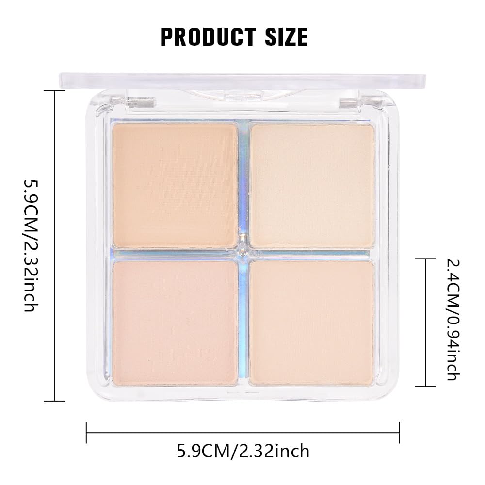 Skiennix Natural Nude Eyeshadow Palette - Highly Pigmented Matte & Shimmer Quad | 4 Colors: Light Beige, Pink, Ivory, White