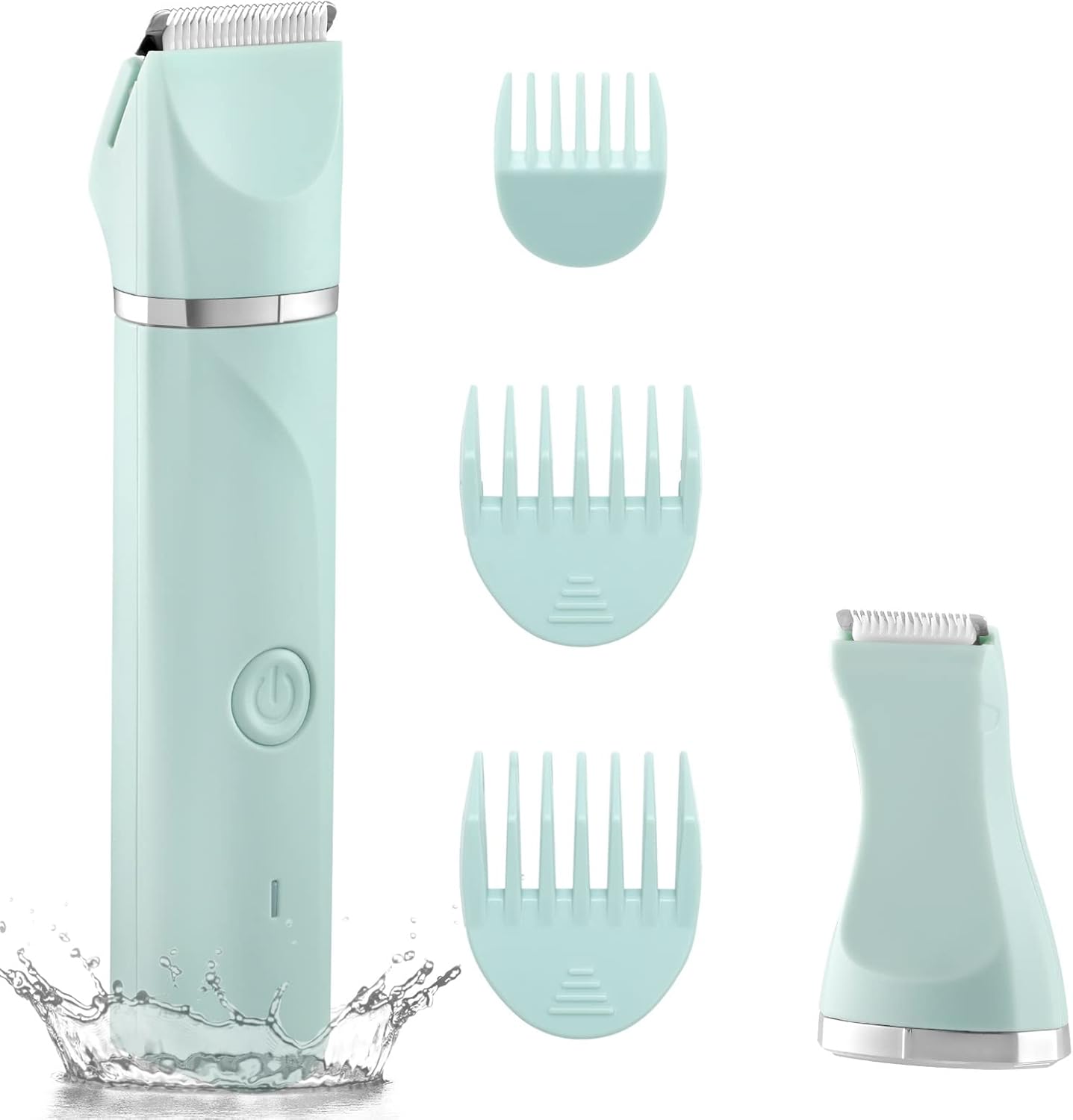 Skiennix Bikini Trimmer for Women - Rechargeable Electric Razor with Ceramic Blades | Waterproof, Green