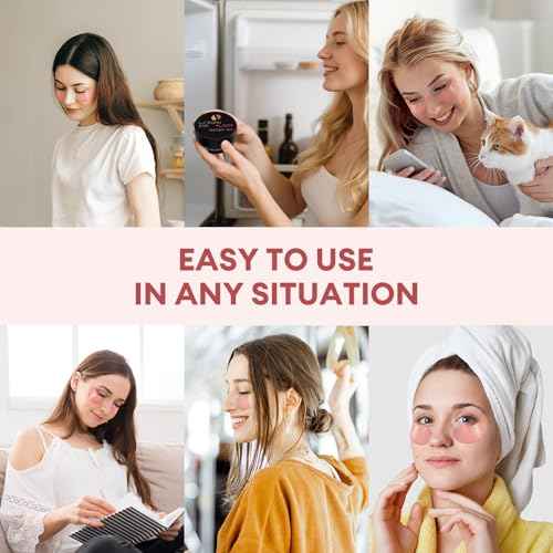 Under Eye Patches Gold Essence Hydrogel Eye Masks for Puffy Eyes and Dark Circles Caffeine Hyaluronic Acid & Niacinamide Deep Hydrating Eye Mask for Men & Women 60 PCS (Rose-pink)